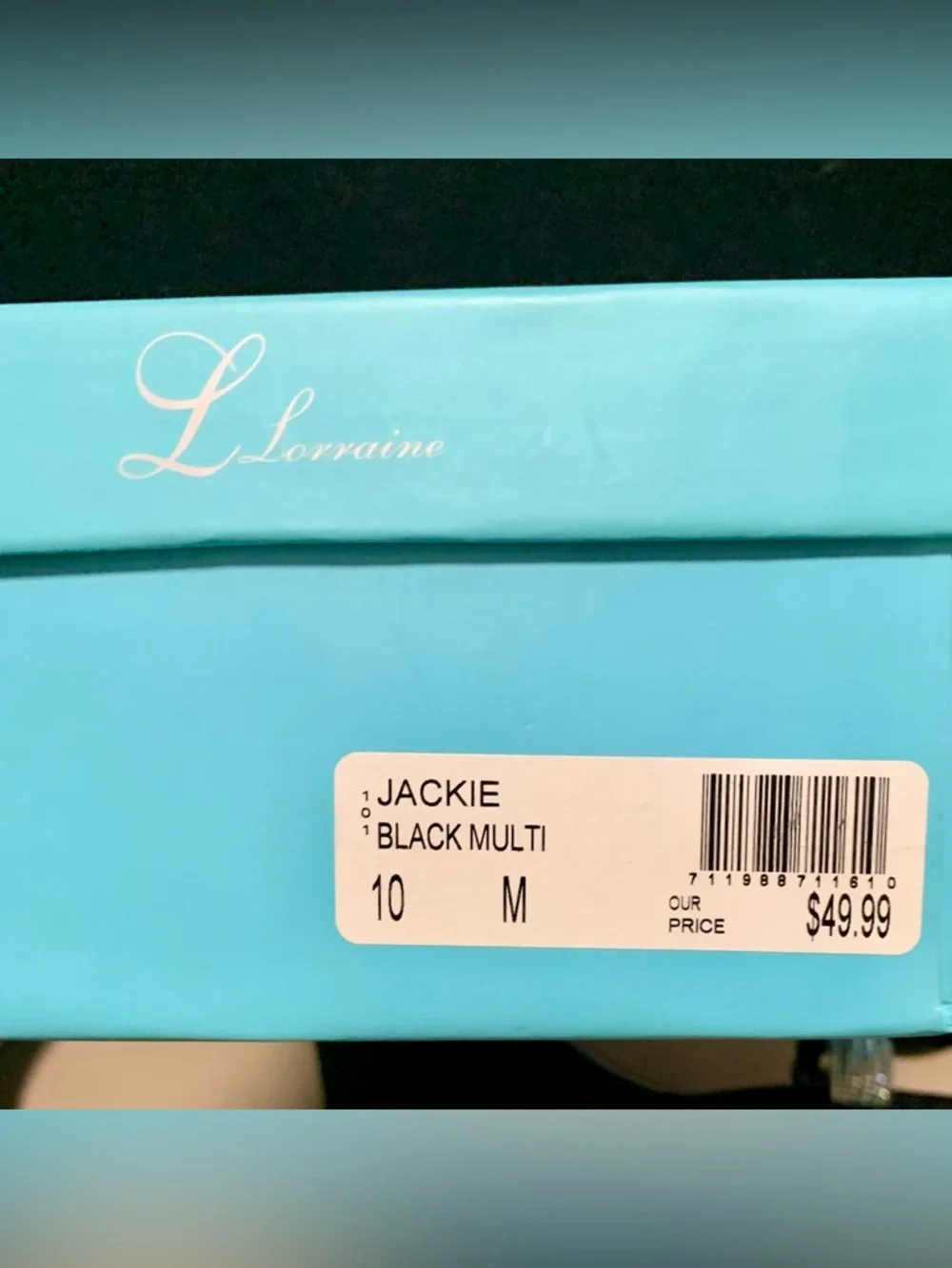 💎L. Lorraine “Jackie” Black Multi Rhinestone Wedge Size 10 Original Box